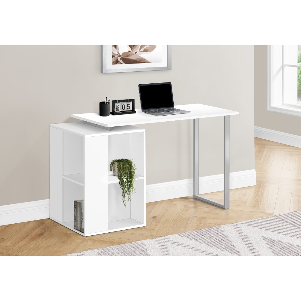 Monarch Specialties Logi 55inW Computer Desk, White MPN:I 7600