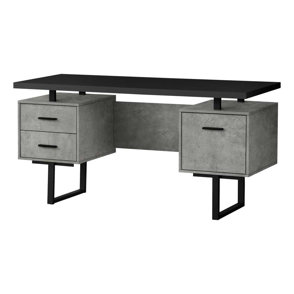 Monarch Specialties Violet 60inW Computer Desk, Black/Gray MPN:I 7632