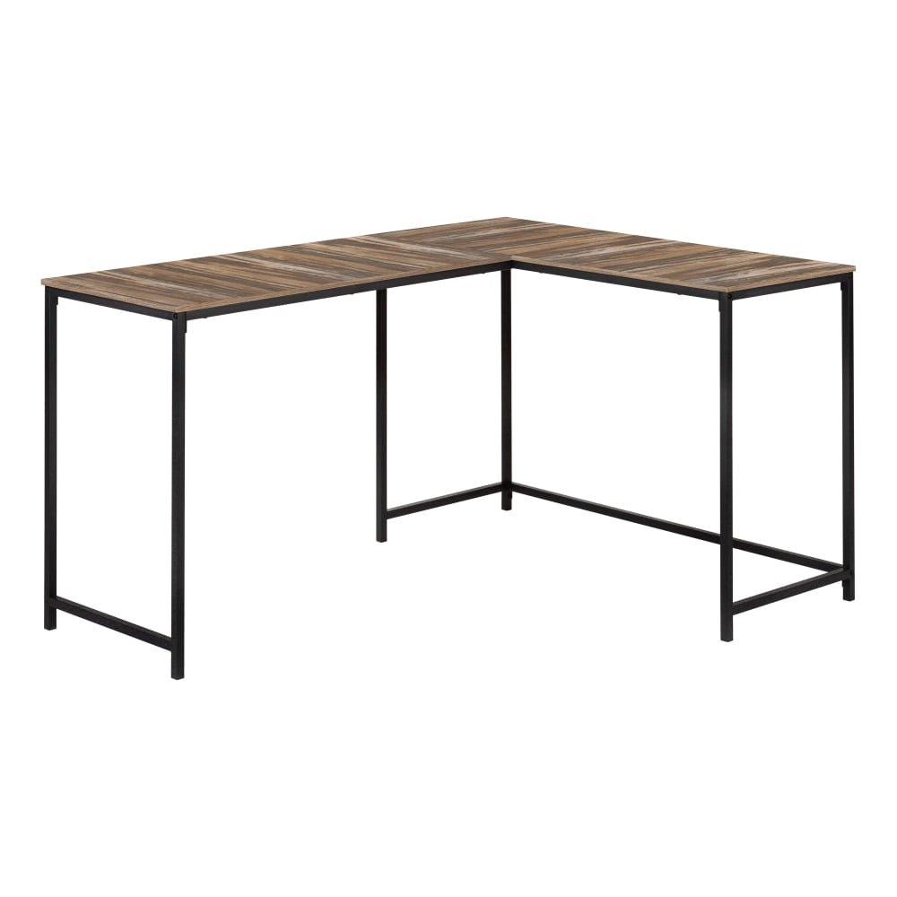 Monarch Specialties Barry 59inW L-Shaped Corner Desk, Brown MPN:I 7391