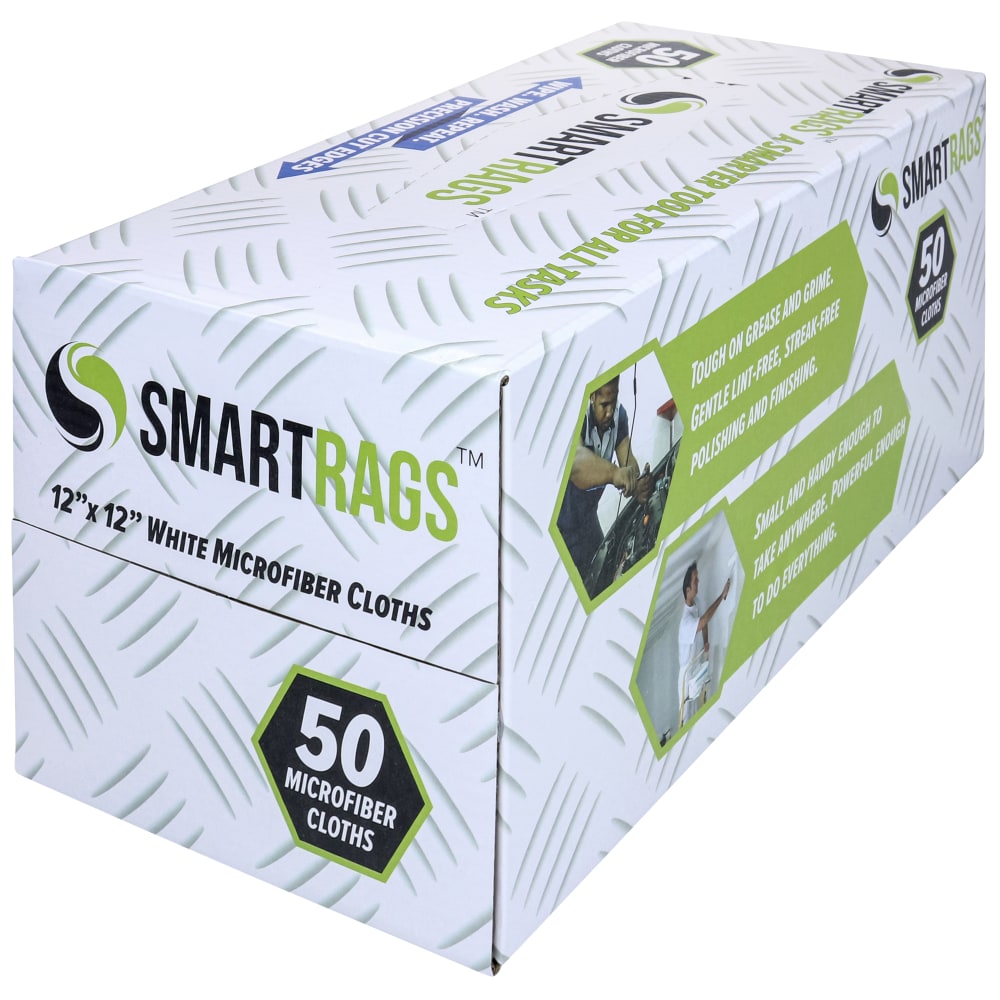Hospeco SmartRags Disposable Microfiber Towels, 18 Gram, 180 GSM, 12in x 12in, White, 50 Towels Per Box, Case Of 8 Boxes MPN:M950W