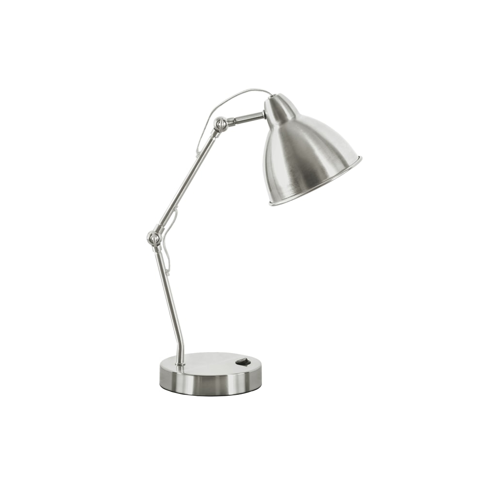 Monarch Specialties Greta Table Lamp, 17inH, Nickel/Nickel MPN:I 9659