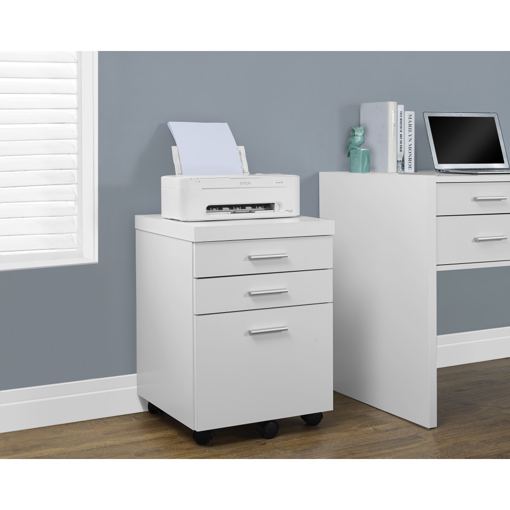 Monarch Specialties 19inD Vertical 3-Drawer File Cabinet, White MPN:I 7048