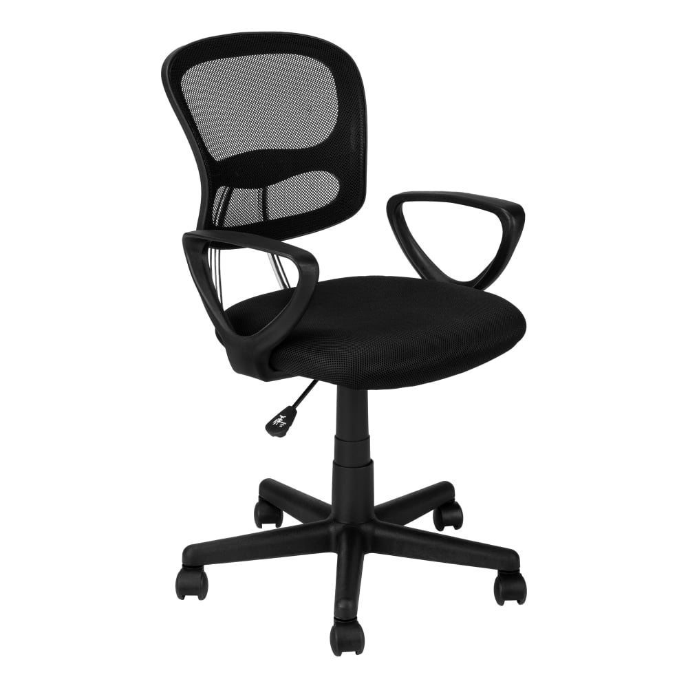 Monarch Specialties Bryce Ergonomic Fabric Mid-Back Office Chair, Black MPN:I 7260