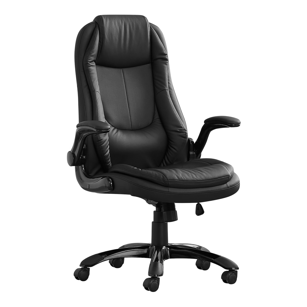 Monarch Specialties Tor Ergonomic Faux Leather High-Back Office Chair, Black MPN:I 7277