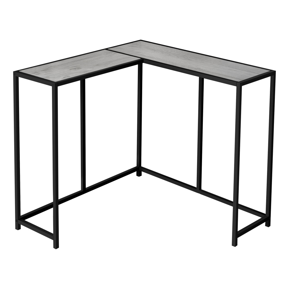 Monarch Specialties Jan L-Shaped Metal Console Table, 32inH x 36inW x 36inD, Black/Gray MPN:I 2156