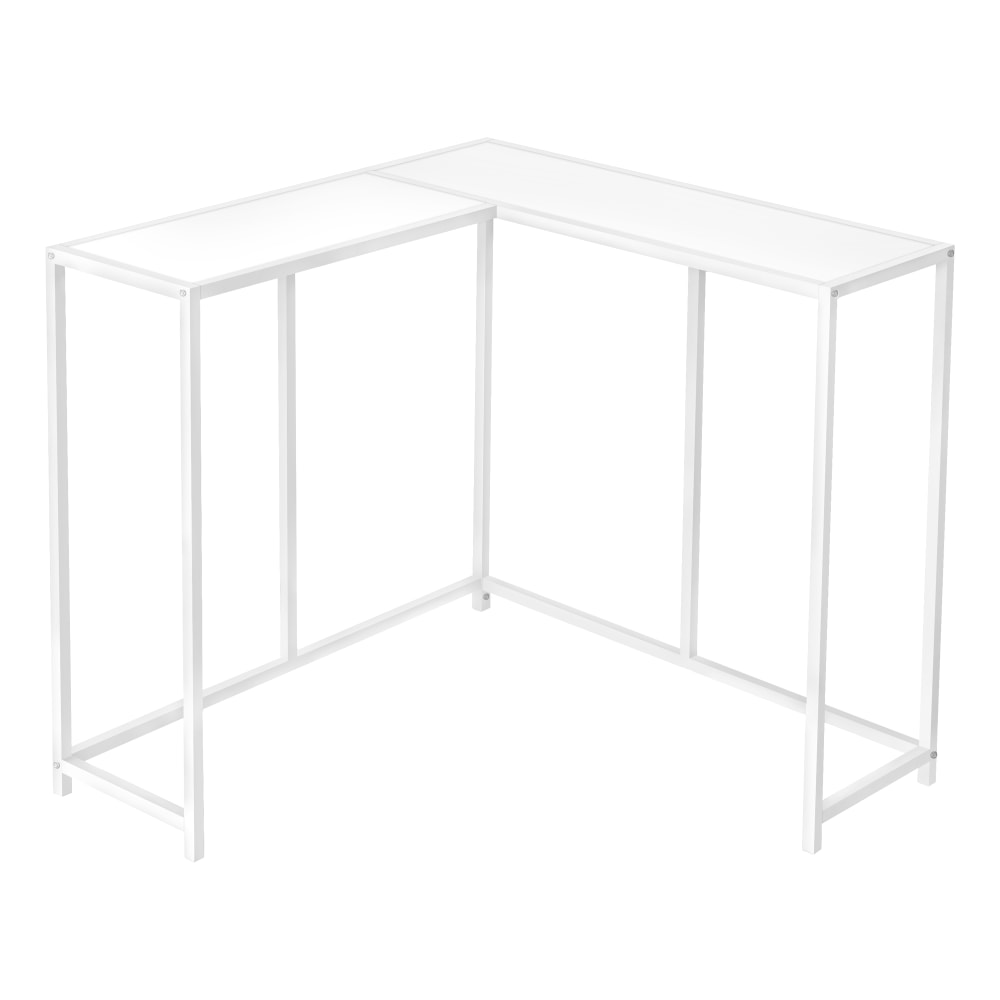 Monarch Specialties Jan L-Shaped Metal Console Table, 32inH x 36inW x 36inD, White MPN:I 2160