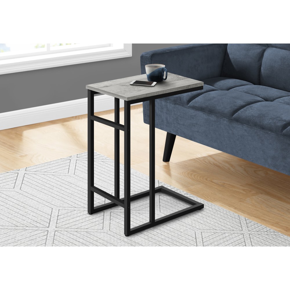 Monarch Specialties Abi Accent Table, 24inH x 18inW x 11-3/4inD, Black/Gray MPN:I 2171