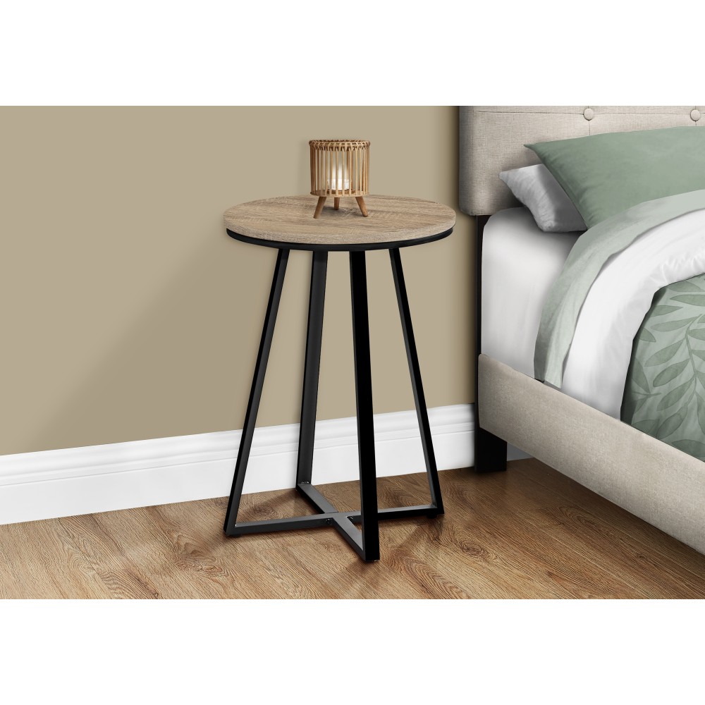 Monarch Specialties Mia Accent Table, 21-3/4inH x 15-3/4inW x 15-3/4inD, Black/Dark Taupe MPN:I 2177