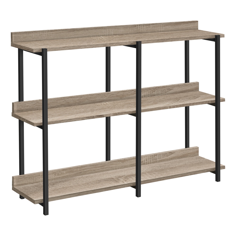 Monarch Specialties Delroy Metal Console Table, 34inH x 47-1/4inW x 12inD, Dark Taupe/Black MPN:I 2218