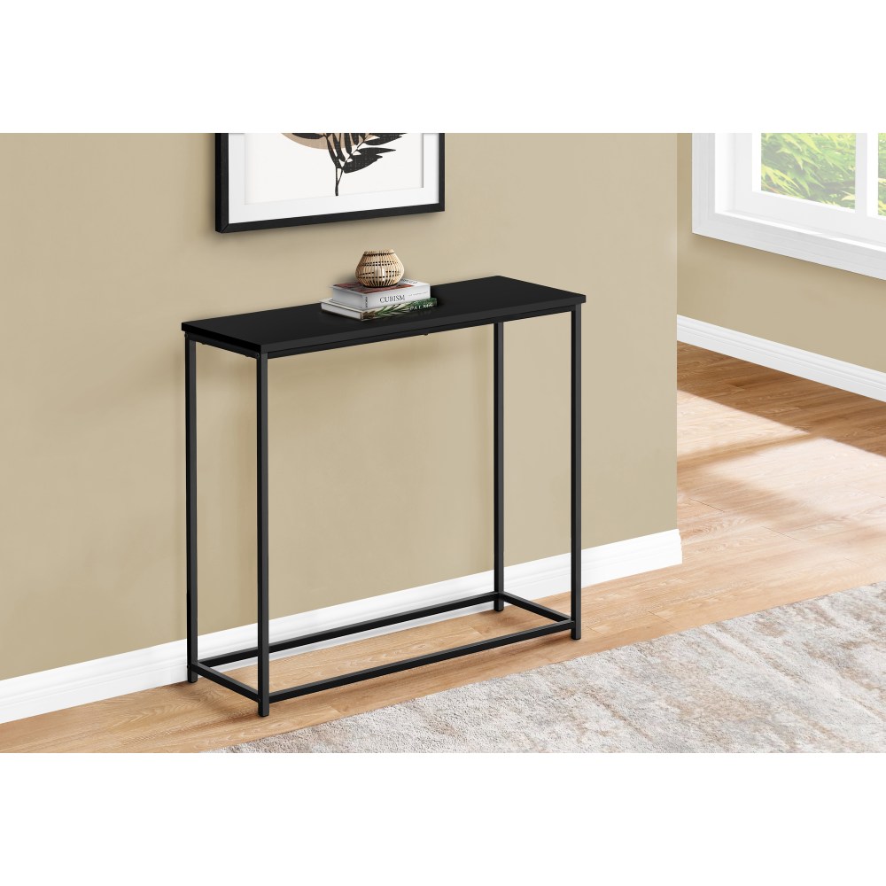 Monarch Specialties Ponce Laminate/Metal Narrow Accent Console Table, 29inH x 31-1/2inW x 11-1/2inD, Black MPN:I 2250