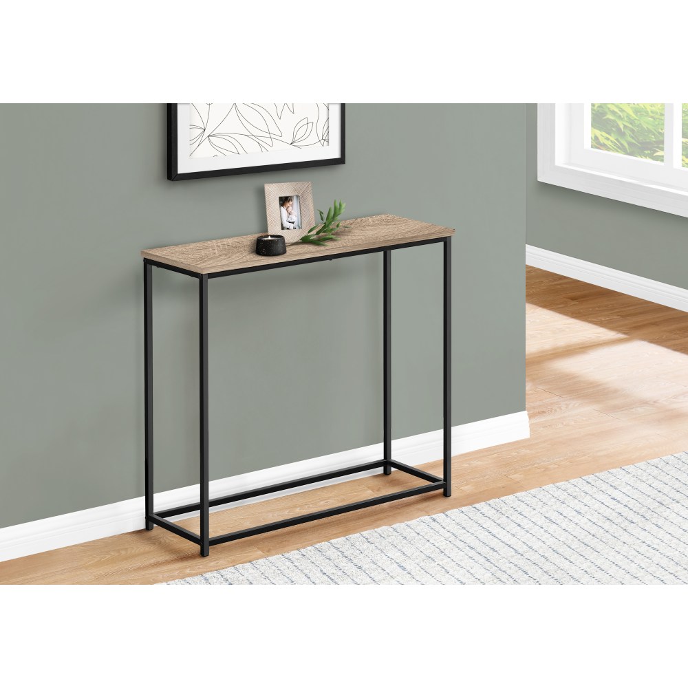 Monarch Specialties Ponce Laminate/Metal Narrow Accent Console Table, 29inH x 31-1/2inW x 11-1/2inD, Brown/Black MPN:I 2253