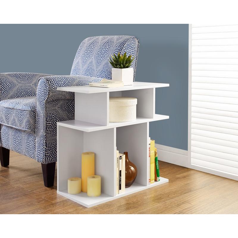 Monarch Specialties Accent Table With Open Shelves, Rectangular, White MPN:I 2475