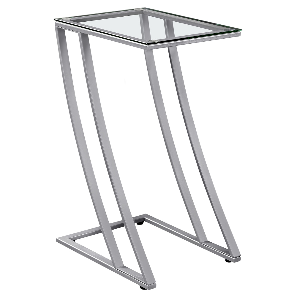 Monarch Specialties Tasha Accent Table, 24inH x 12inW x 15-3/4inD, Silver MPN:I 3090
