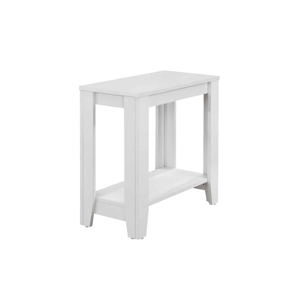 Monarch Specialties Side Table, With Shelf, Rectangle, White MPN:I 3117