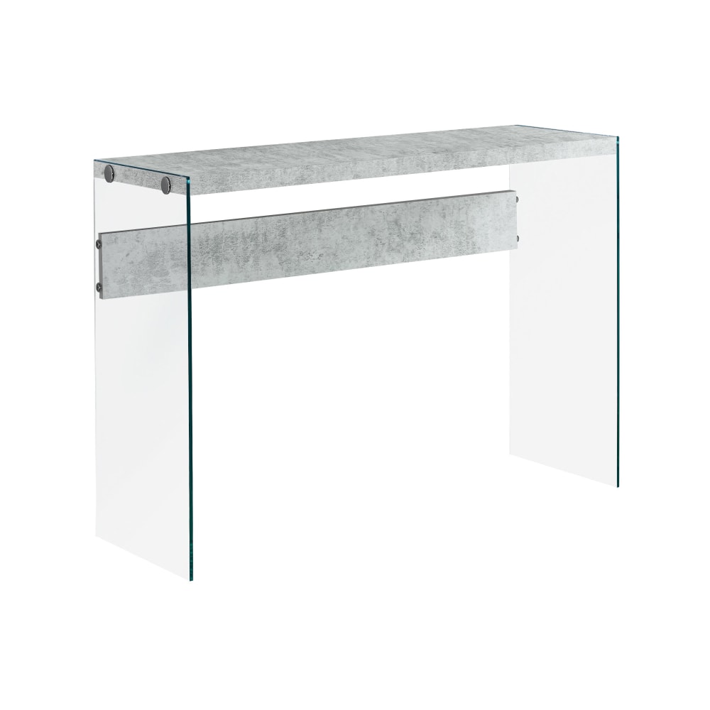 Monarch Specialties Riley Accent Table, 32inH x 44inW x 15-3/4inD, Gray Cement MPN:I 3232