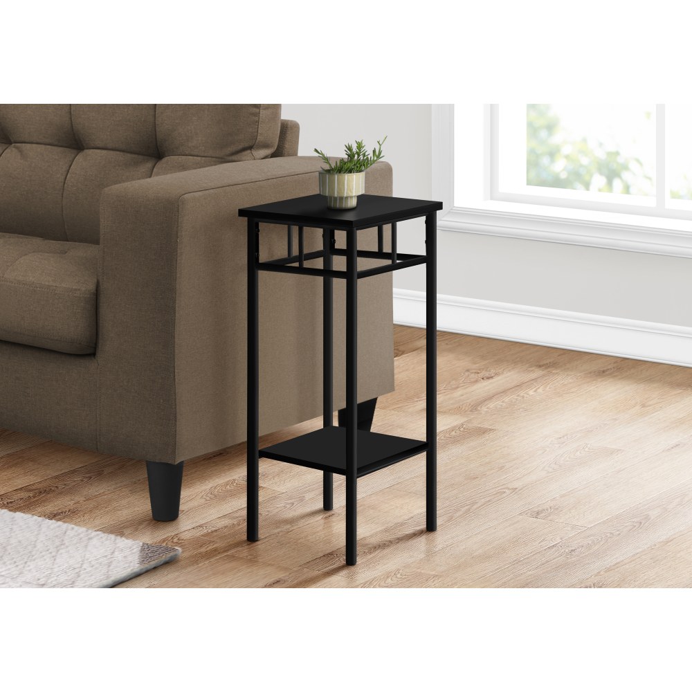 Monarch Specialties Avis Metal Square Accent Table, 28inH x 12inW x 12inD, Black/Black MPN:I 3278