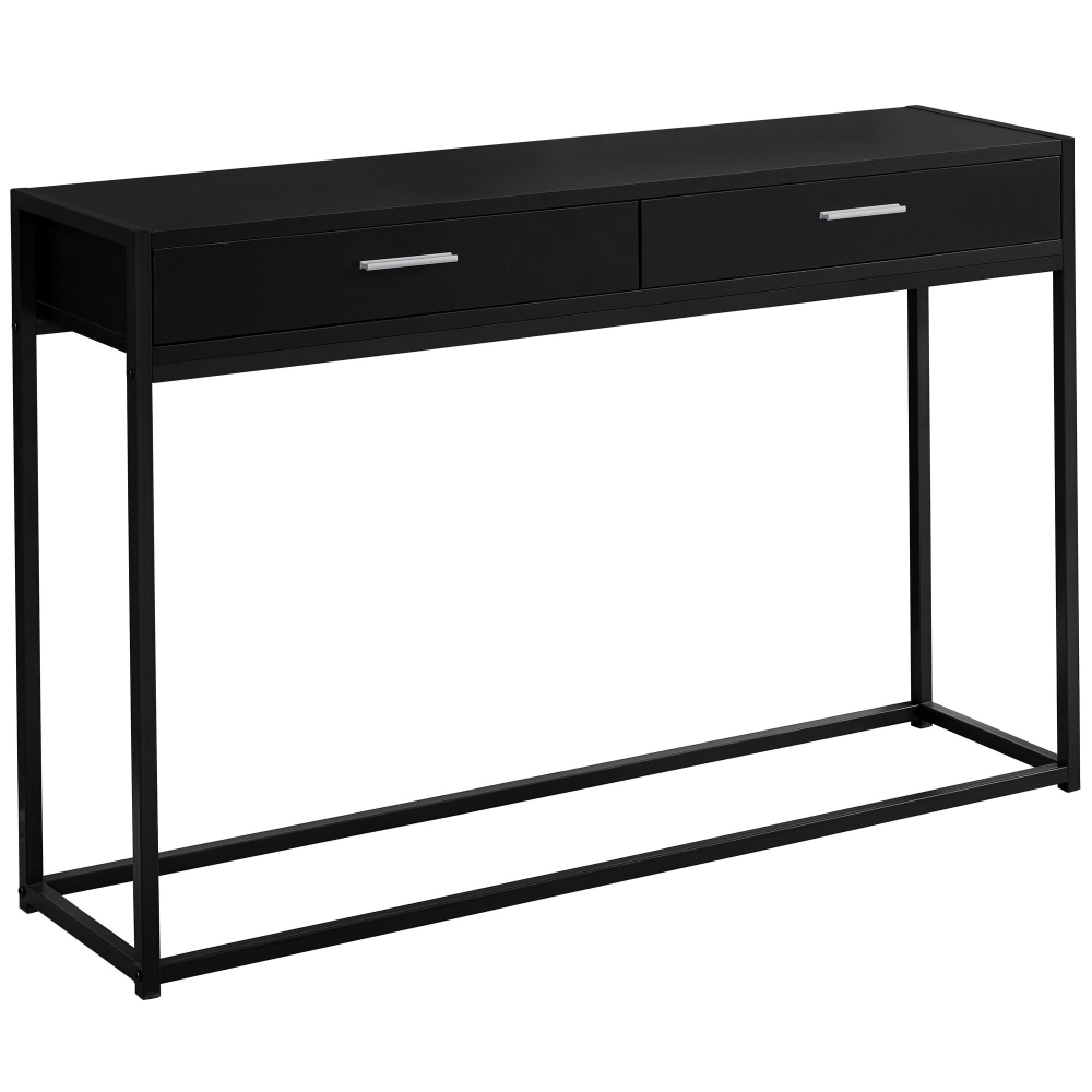 Monarch Specialties Accent Table With 2 Drawers, Rectangular, Black MPN:I 3512