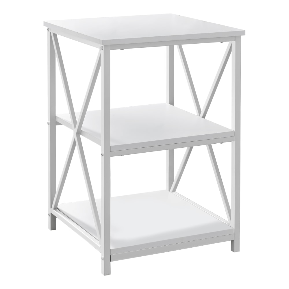 Monarch Specialties Dorothy Accent Table, 26inH x 18inW x 18inD, White MPN:I 3599