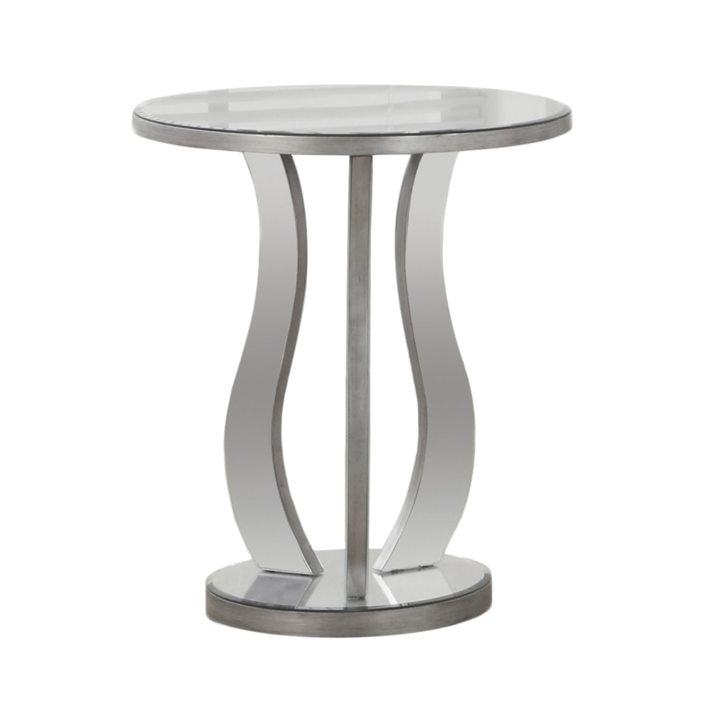 Monarch Specialties Janis Accent Table, 24inH x 20inW x 20inD, Brushed Silver MPN:I 3726