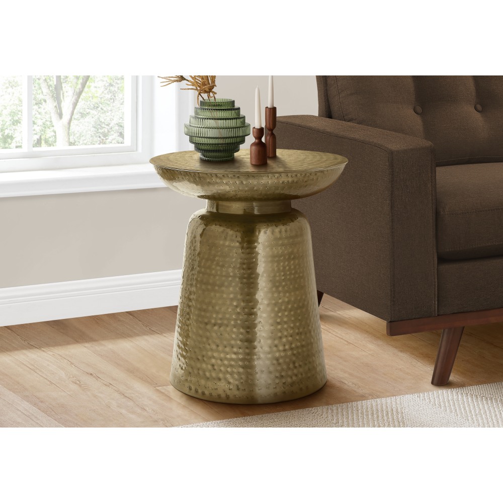 Monarch Specialties Tess Accent Table, 22inH x 20inW x 20inD, Gold MPN:I 3914