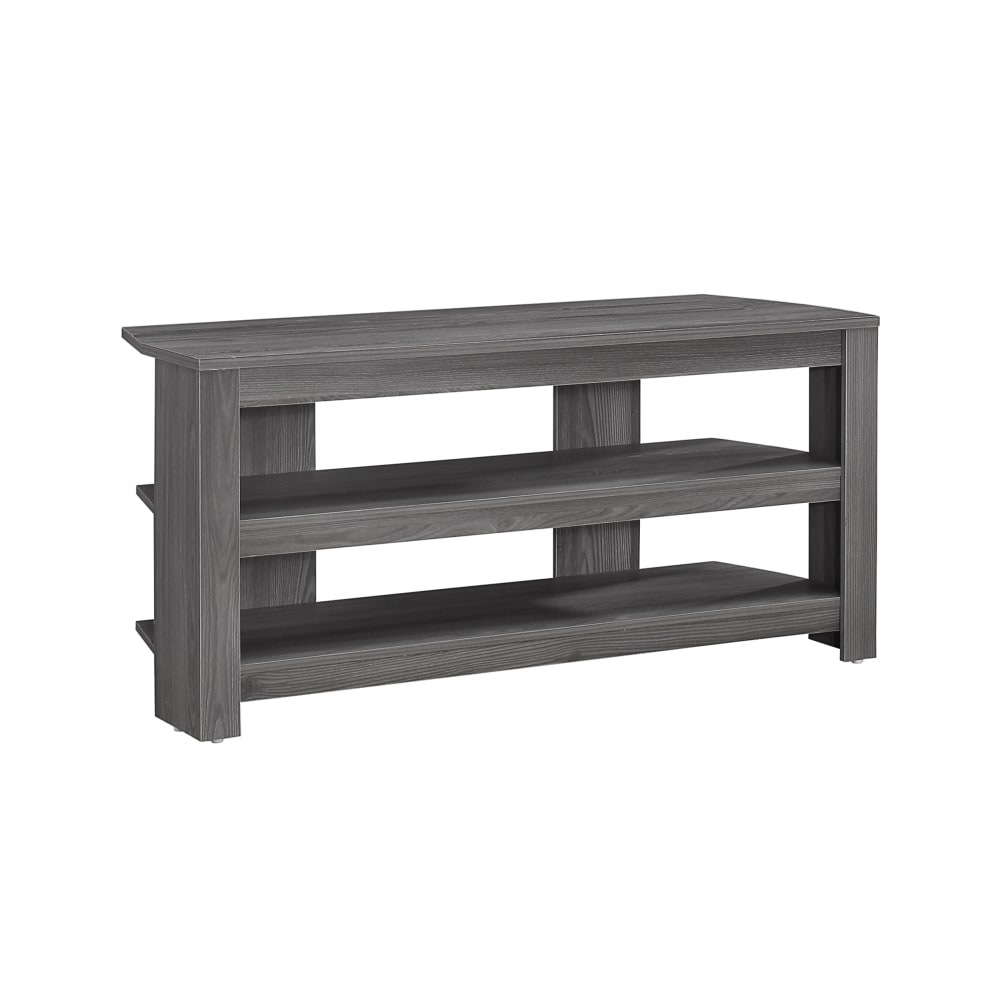 Monarch Specialties TV Stand, 3-Shelf, For Flat-Panel TVs Up To 40in, Gray MPN:I 2566