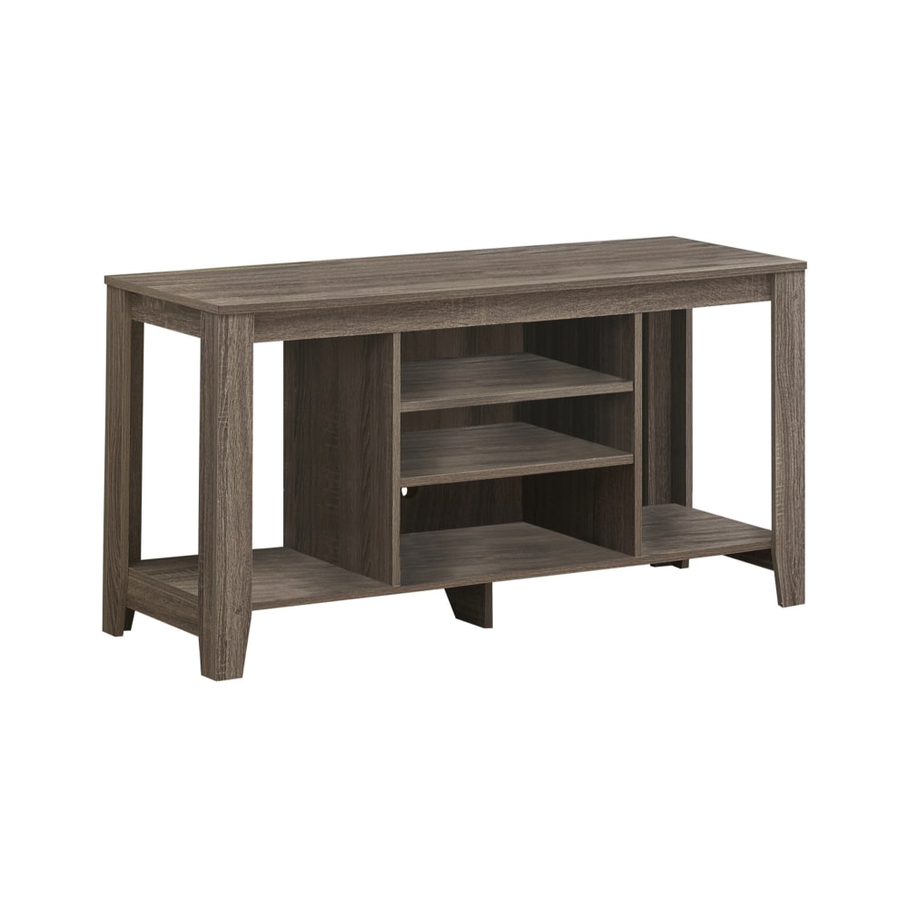 Monarch Specialties Ezra TV Stand, 24-1/4inH x 47-3/4inW x 17-1/4inD, Dark Taupe MPN:I 3528