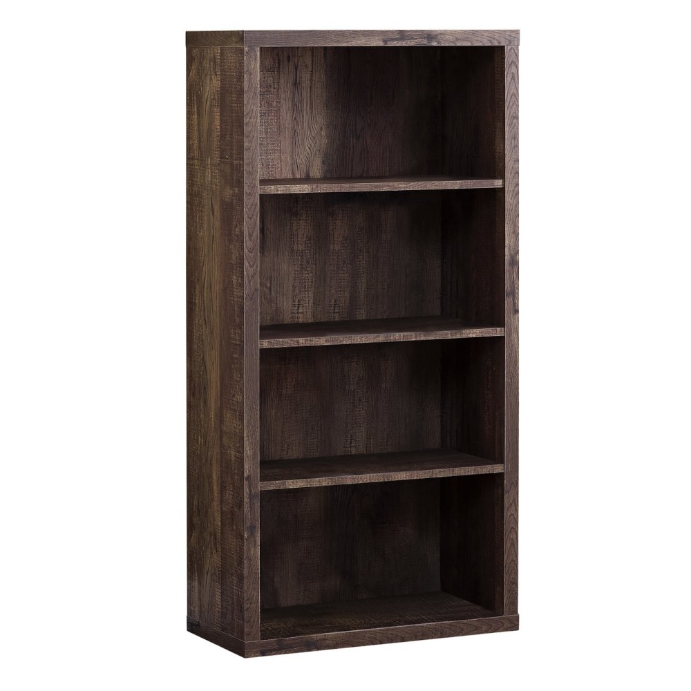 Monarch Specialties 48inH 4-Shelf Adjustable Bookcase, Brown Woodgrain MPN:I 7404