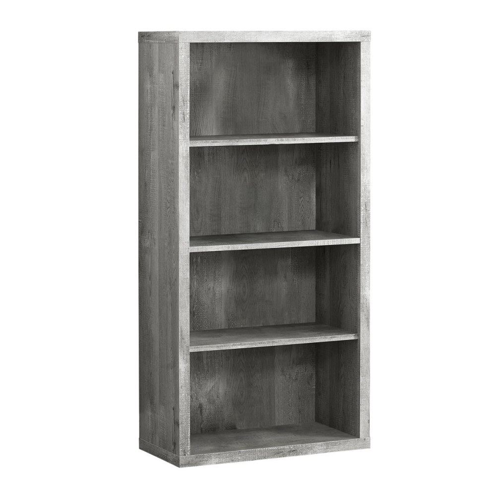 Monarch Specialties 48inH 4-Shelf Adjustable Bookcase, Gray Woodgrain MPN:I 7405