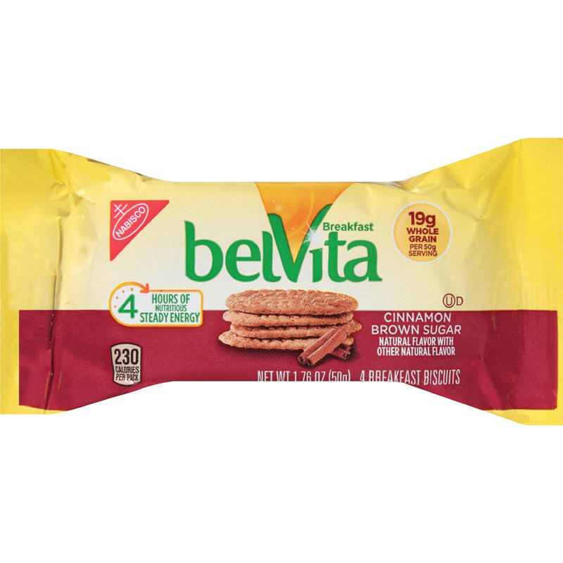 belVita Breakfast Biscuits - Individually Wrapped, Hydrogenated Oil-free, No Artificial Flavor, Sweetener-free - Brown Sugar - 1.76 oz - 1 Box MPN:03273