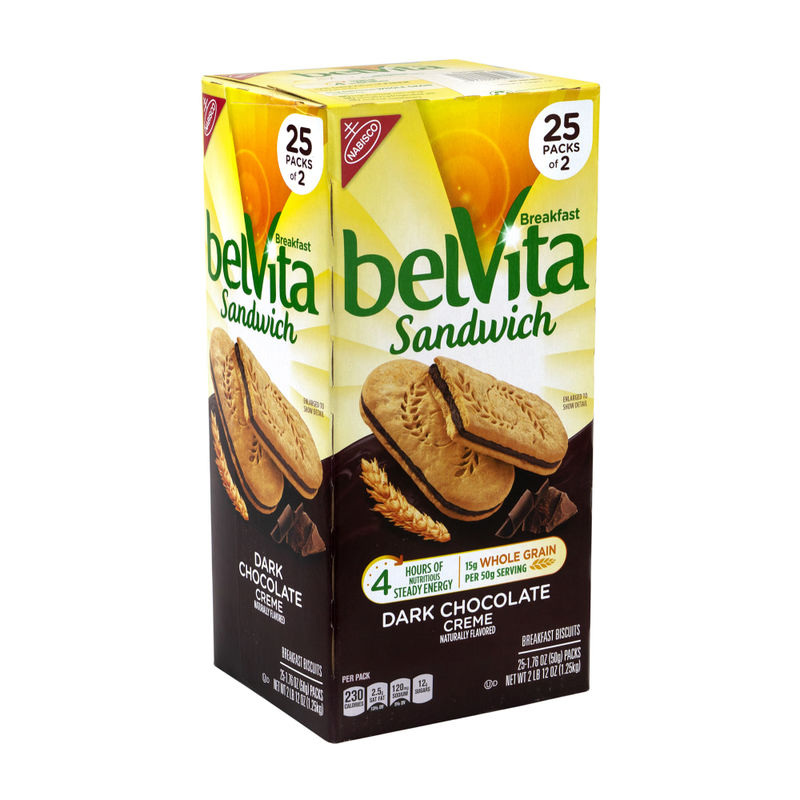 BELVITA Breakfast Sandwich Dark Chocolate Creme, 1.76 oz, 25 Pack MPN:4602