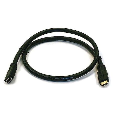 HDMI Extension Cable, Black, 3 ft., 24AWG MPN:3341