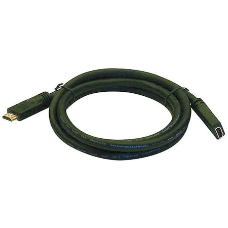 HDMI Extension Cable, Black, 6 ft., 24AWG MPN:3342