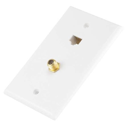 Cat5e / F-Type Wall Plate (Cat5e + F-Type), Coupler Type MPN:7838