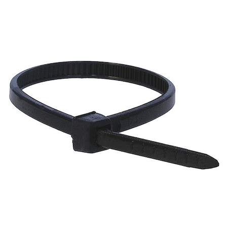 Cable Tie, 4 in L, Black, Nylon, 18 lb Strength, 100 PK MPN:5755