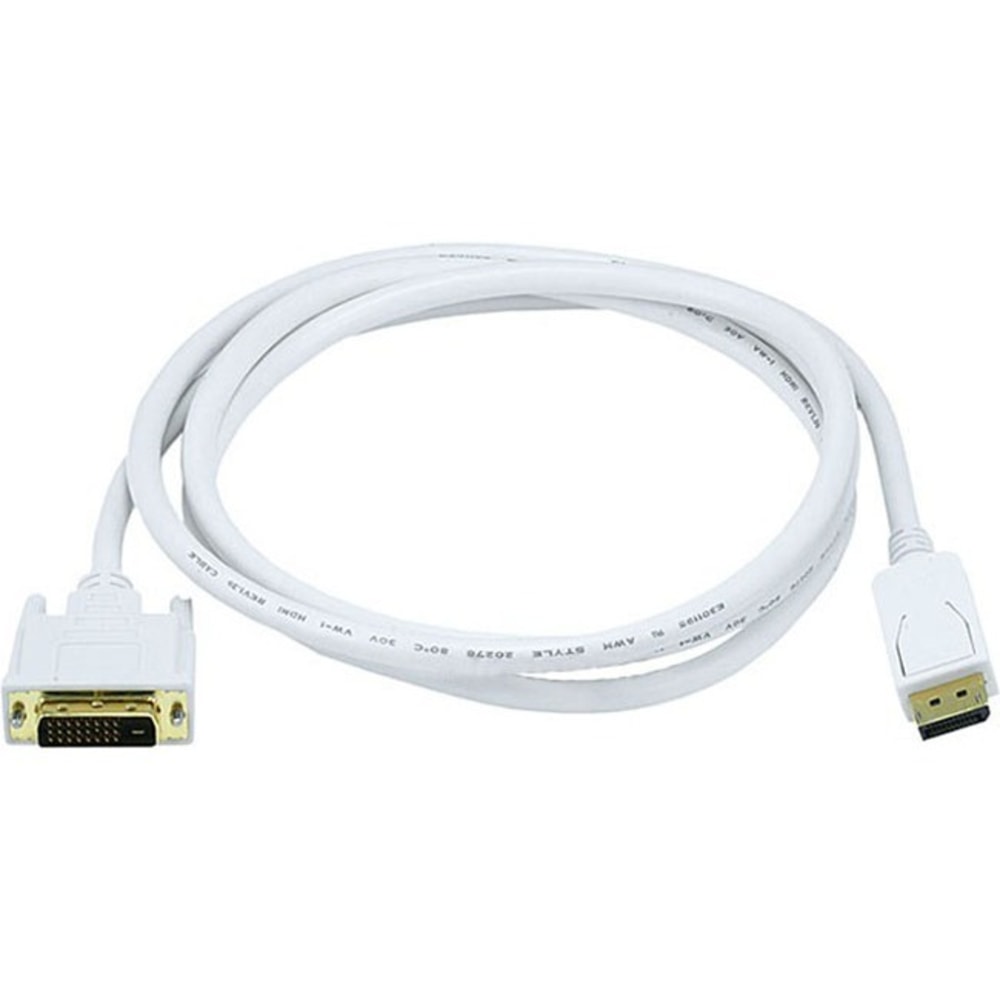 Monoprice 6ft 28AWG DisplayPort To DVI Cable, 6ft, White MPN:6015