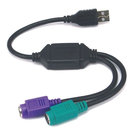 USB to PS/2 Dual Ps2 Conv Adapter, Blk MPN:10934