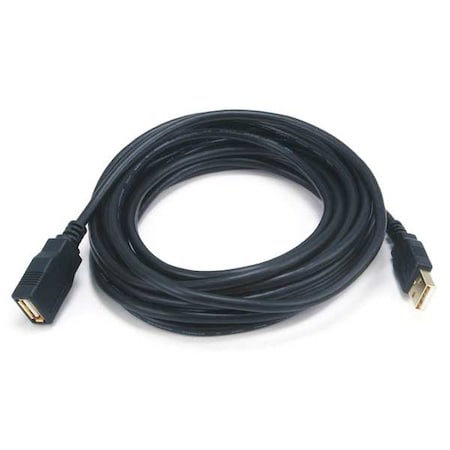 USB 2.0 Extension Cable, 15 ft.L, Black MPN:5435