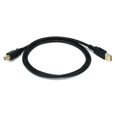 USB 2.0 Cable, 3 ft.L, Black MPN:5437