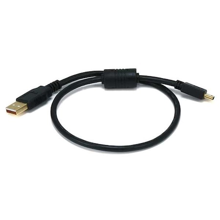 USB 2.0 Cable, 1.5 ft.L, Black MPN:5446