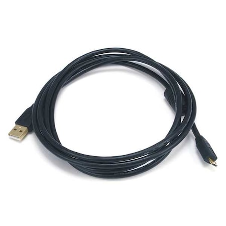 USB 2.0 Cable, 6 ft.L, Black MPN:5458