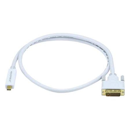 White Mini Display Port to DVI Cable, 3ft 32AWG MPN:5998