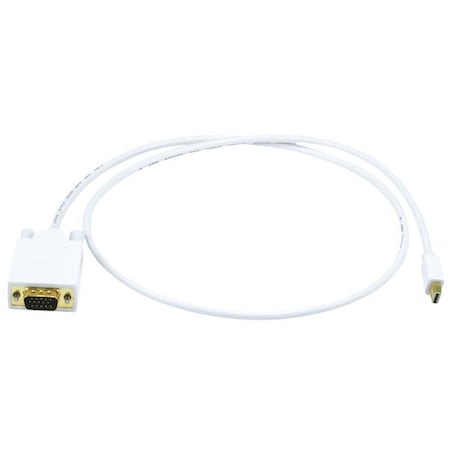 White Mini Display Port to VGA Cable, 3ft 32AWG MPN:6002