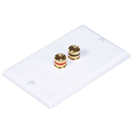 A/V Wallplate, Banana Post, 2pc, 1Spkr, Wht MPN:3324