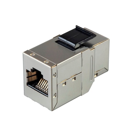8P8C RJ45 Cat6a Shielded Inline Coupler Type Keystone Jack MPN:33869