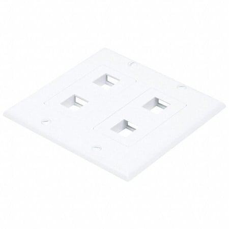 WallPlate, Blank, 4 Hole, 2 Gang, White MPN:6831
