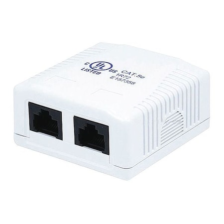 Surface Mount Box, Cat5e, 2P, White MPN:7091