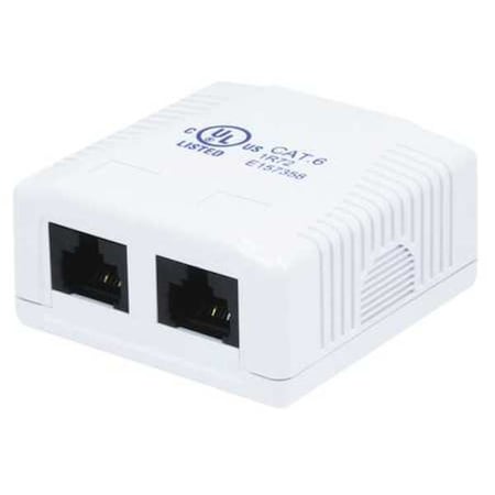 Surface Mount Box, Cat6, 2P, White MPN:7093