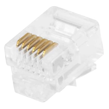 Plug, Mod, RJ12, 6P6C, Flat, Stranded, PK50 MPN:7270