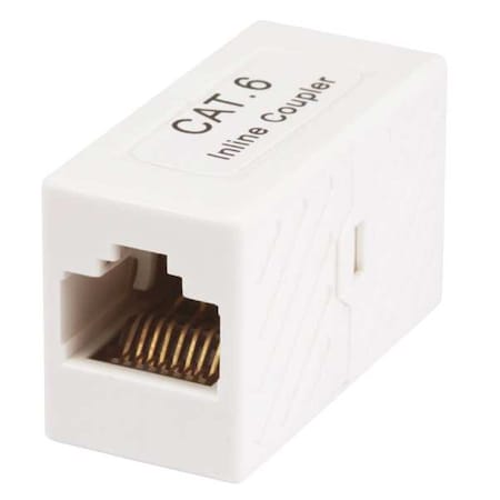 RJ45 Inline Coupler, CAT6, Simplex, T568 Standard, White MPN:7286