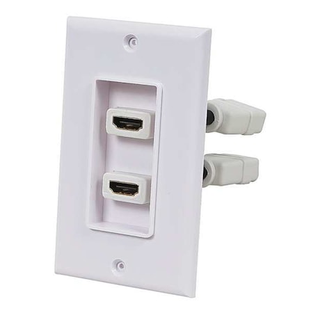 A/V WallPlate, HDMI w/Ext, 2P, White MPN:7332